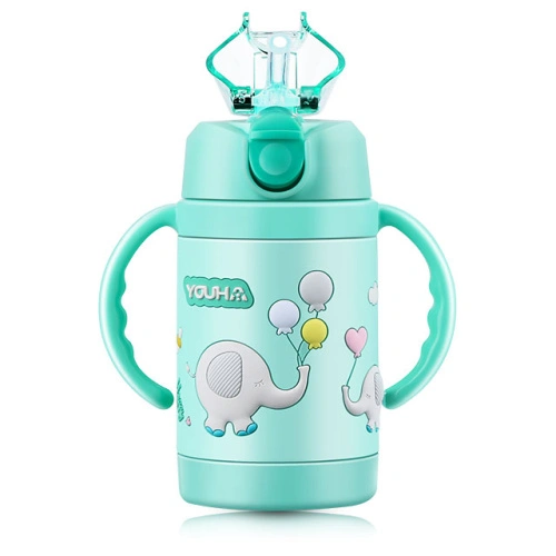  Green Kids Water Bottle With Thermoses Stainless Steel